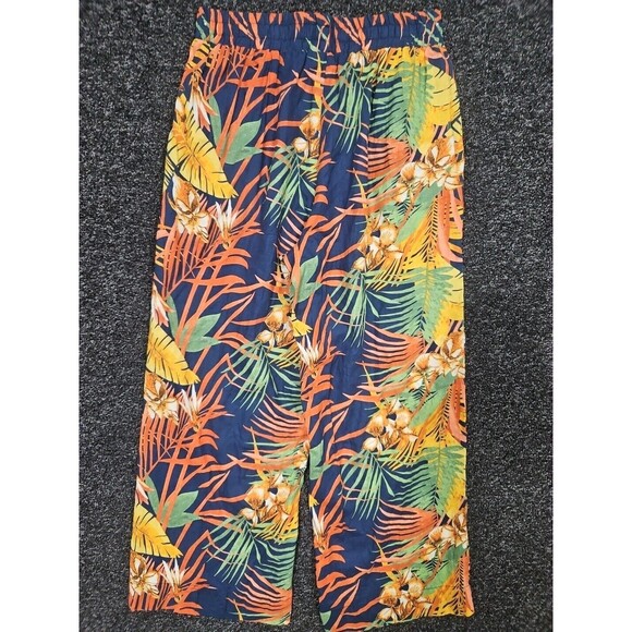 NWT Panama Jack Womens Small Linen Blend Elastic Waist Floral Wide Leg Pants NWT - Picture 10 of 10